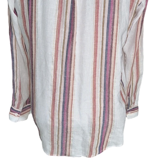 Rails Charli Jewel Stripe Metallic Gold Button Down Shirt - S - Picture 10 of 16